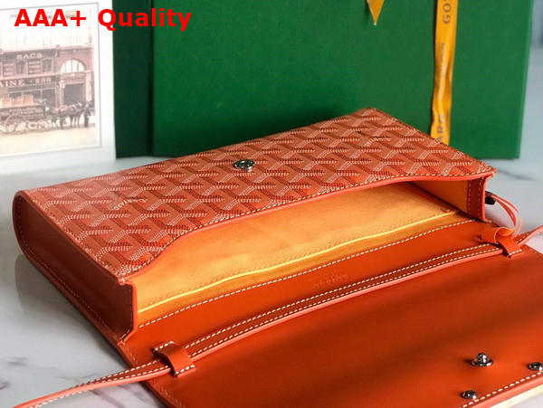 Goyard Monte Carlo PM Clutch in Orange Goyardine Canvas and Clamecy Cowhide Replica