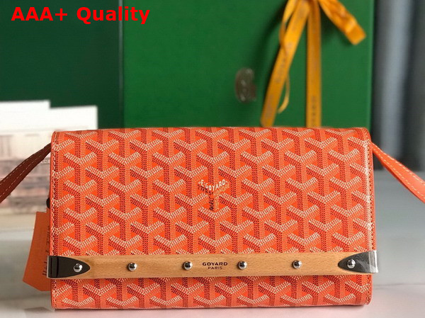 Goyard Monte Carlo PM Clutch in Orange Goyardine Canvas and Clamecy Cowhide Replica