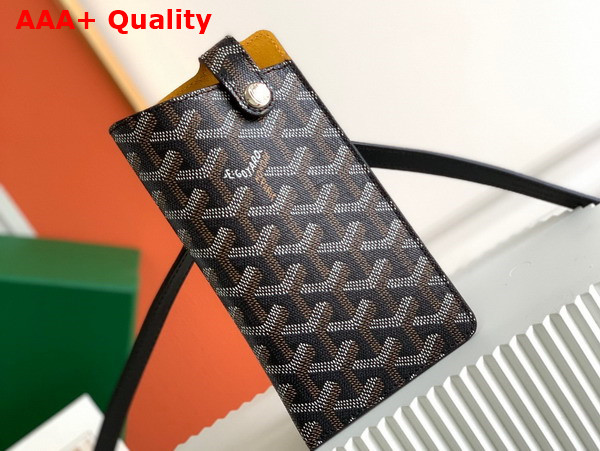 Goyard Montmartre GM Case in Black Goyardine Canvas Replica