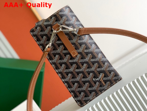 Goyard Montmartre GM Case in Black and Tan Goyardine Canvas Replica