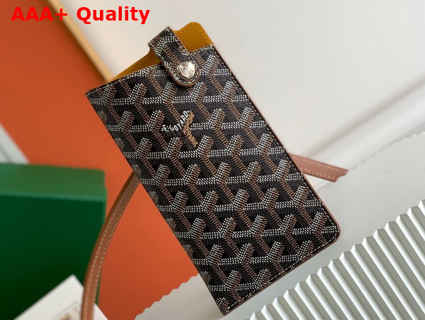 Goyard Montmartre GM Case in Black and Tan Goyardine Canvas Replica