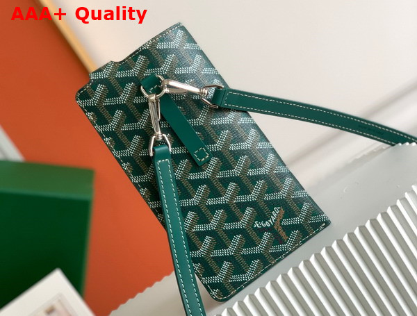 Goyard Montmartre GM Case in Green Goyardine Canvas Replica