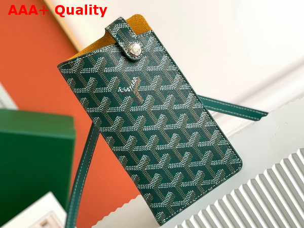 Goyard Montmartre GM Case in Green Goyardine Canvas Replica