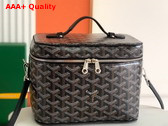 Goyard Muse Vanity Case in Black Goyardine Canvas and Cervon Calfskin Replica