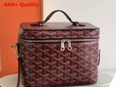 Goyard Muse Vanity Case in Burgundy Goyardine Canvas and Cervon Calfskin Replica