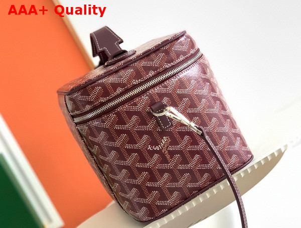 Goyard Muse Vanity Case in Burgundy Goyardine Canvas and Cervon Calfskin Replica