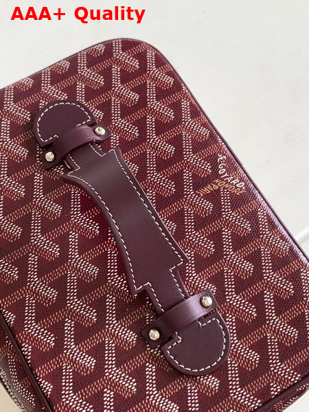 Goyard Muse Vanity Case in Burgundy Goyardine Canvas and Cervon Calfskin Replica