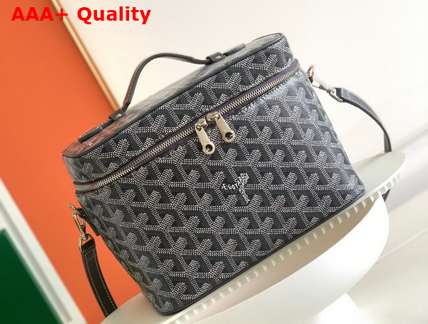 Goyard Muse Vanity Case in Gray Goyardine Canvas and Cervon Calfskin Replica