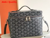 Goyard Muse Vanity Case in Gray Goyardine Canvas and Cervon Calfskin Replica