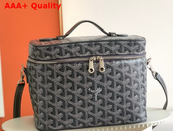 Goyard Muse Vanity Case in Gray Goyardine Canvas and Cervon Calfskin Replica