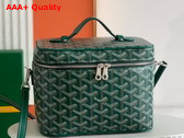 Goyard Muse Vanity Case in Green Goyardine Canvas and Cervon Calfskin Replica