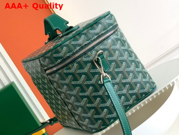 Goyard Muse Vanity Case in Green Goyardine Canvas and Cervon Calfskin Replica