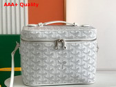 Goyard Muse Vanity Case in White Goyardine Canvas and Cervon Calfskin Replica