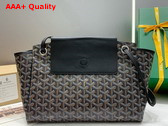 Goyard Rouette PM Bag in Black Goyardine Canvas and Chevroches Calfskin Replica