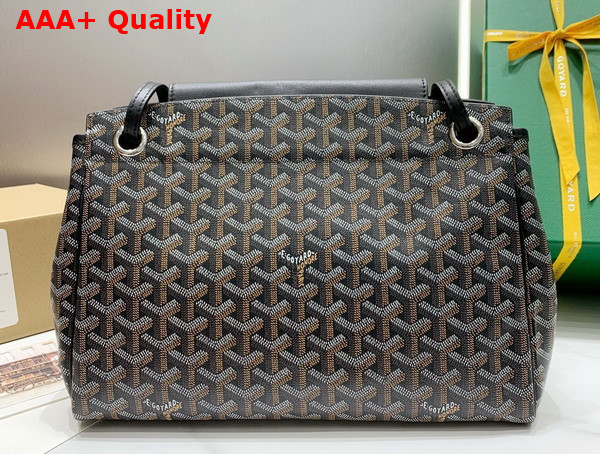 Goyard Rouette PM Bag in Black Goyardine Canvas and Chevroches Calfskin Replica