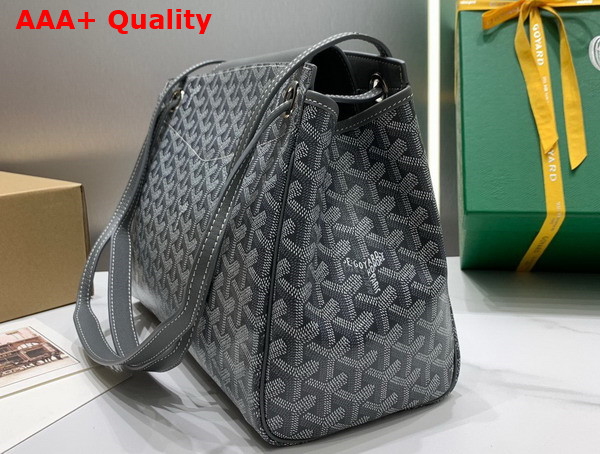 Goyard Rouette PM Bag in Gray Goyardine Canvas and Chevroches Calfskin Replica