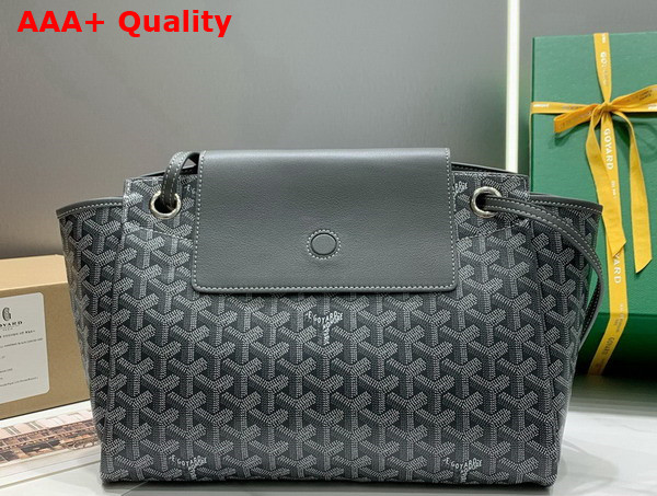 Goyard Rouette PM Bag in Gray Goyardine Canvas and Chevroches Calfskin Replica