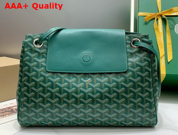 Goyard Rouette PM Bag in Green Goyardine Canvas and Chevroches Calfskin Replica