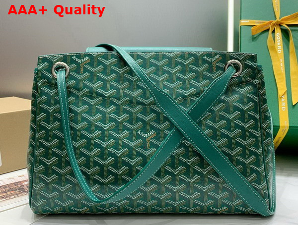 Goyard Rouette PM Bag in Green Goyardine Canvas and Chevroches Calfskin Replica