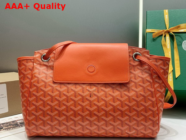 Goyard Rouette PM Bag in Orange Goyardine Canvas and Chevroches Calfskin Replica