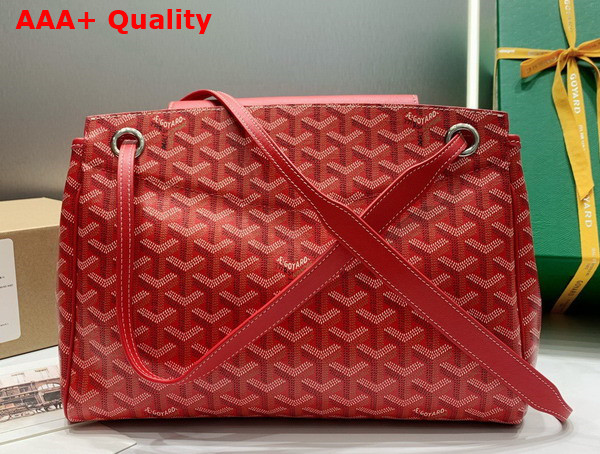 Goyard Rouette PM Bag in Red Goyardine Canvas and Chevroches Calfskin Replica