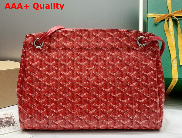 Goyard Rouette PM Bag in Red Goyardine Canvas and Chevroches Calfskin Replica