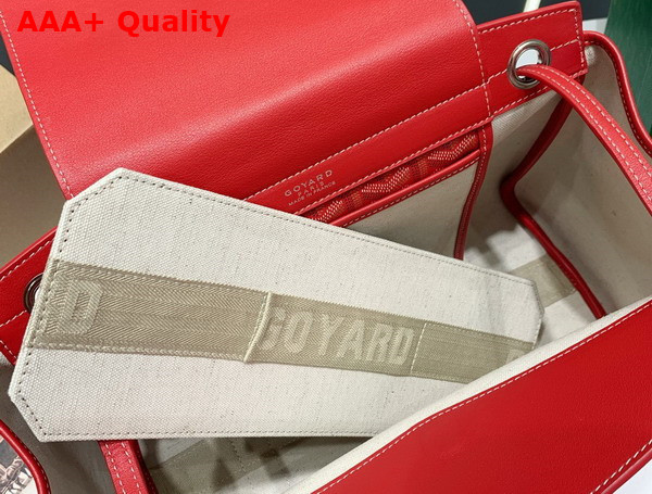 Goyard Rouette PM Bag in Red Goyardine Canvas and Chevroches Calfskin Replica