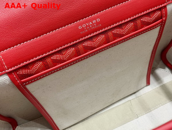 Goyard Rouette PM Bag in Red Goyardine Canvas and Chevroches Calfskin Replica