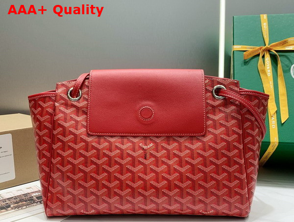 Goyard Rouette PM Bag in Red Goyardine Canvas and Chevroches Calfskin Replica