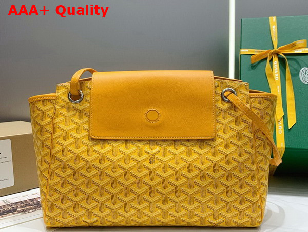 Goyard Rouette PM Bag in Yellow Goyardine Canvas and Chevroches Calfskin Replica