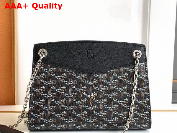 Goyard Rouette Structure Mini Bag in Black Goyardine Canvas and Chevroches Calfskin Replica