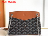 Goyard Rouette Structure Mini Bag in Black and Tan Goyardine Canvas and Chevroches Calfskin Replica