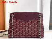 Goyard Rouette Structure Mini Bag in Burgundy Goyardine Canvas and Chevroches Calfskin Replica