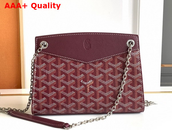 Goyard Rouette Structure Mini Bag in Burgundy Goyardine Canvas and Chevroches Calfskin Replica