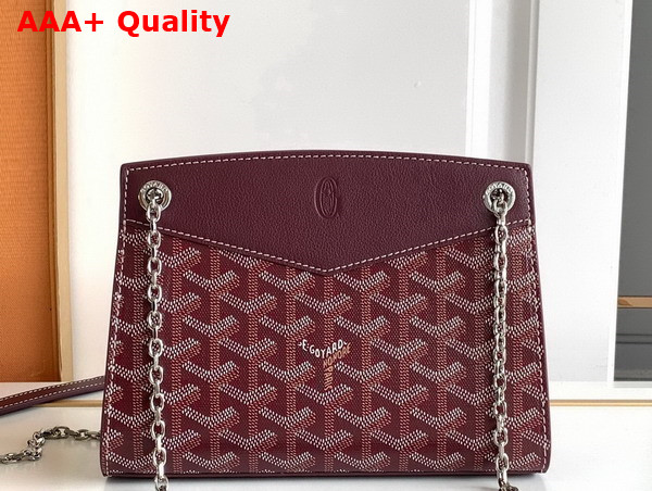 Goyard Rouette Structure Mini Bag in Burgundy Goyardine Canvas and Chevroches Calfskin Replica