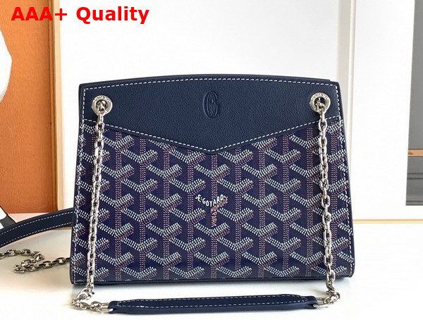 Goyard Rouette Structure Mini Bag in Navy Blue Goyardine Canvas and Chevroches Calfskin Replica