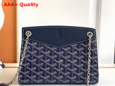 Goyard Rouette Structure Mini Bag in Navy Blue Goyardine Canvas and Chevroches Calfskin Replica