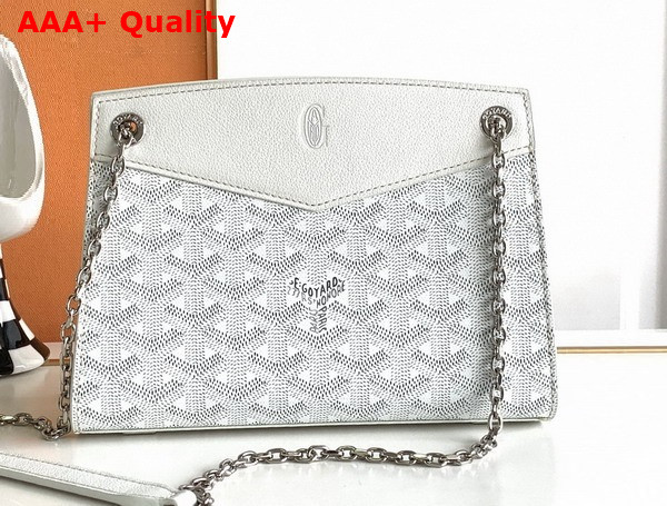 Goyard Rouette Structure Mini Bag in White Goyardine Canvas and Chevroches Calfskin Replica