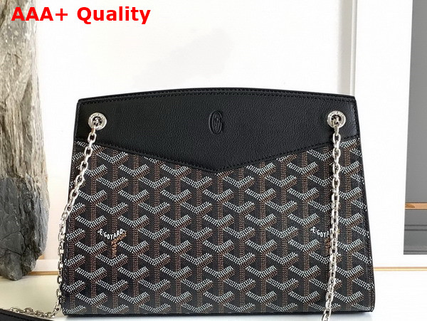 Goyard Rouette Structure PM Bag in Black Goyardine Canvas and Chevroches Calfskin Replica