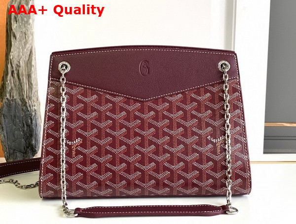 Goyard Rouette Structure PM Bag in Burgundy Goyardine Canvas and Chevroches Calfskin Replica