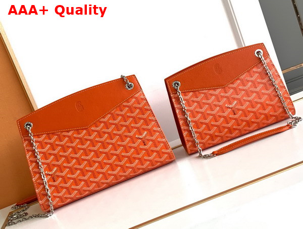 Goyard Rouette Structure PM Bag in Orange Goyardine Canvas and Chevroches Calfskin Replica