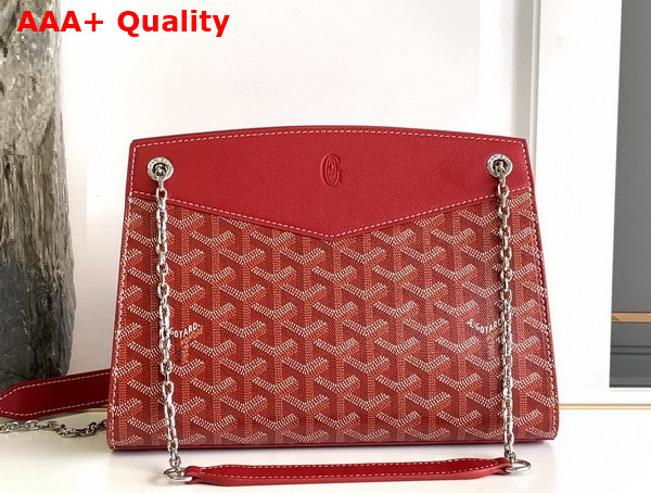 Goyard Rouette Structure PM Bag in Red Goyardine Canvas and Chevroches Calfskin Replica