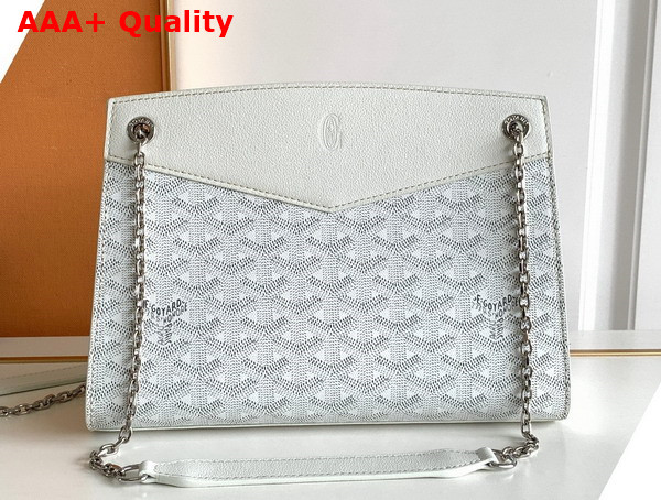 Goyard Rouette Structure PM Bag in White Goyardine Canvas and Chevroches Calfskin Replica