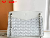 Goyard Rouette Structure PM Bag in White Goyardine Canvas and Chevroches Calfskin Replica