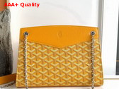 Goyard Rouette Structure PM Bag in Yellow Goyardine Canvas and Chevroches Calfskin Replica