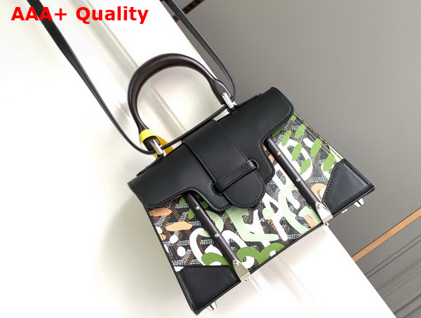 Goyard Sac Saigon Structure Mini Lettres Camouflage Green Toile Goyardine and Cuir de Vachette Clamecy Replica