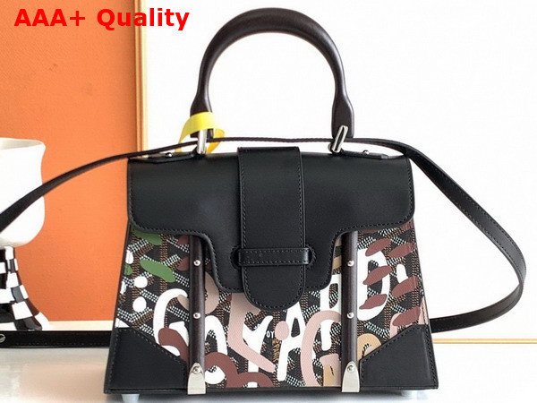 Goyard Sac Saigon Structure Mini Lettres Camouflage Pink Toile Goyardine and Cuir de Vachette Clamecy Replica