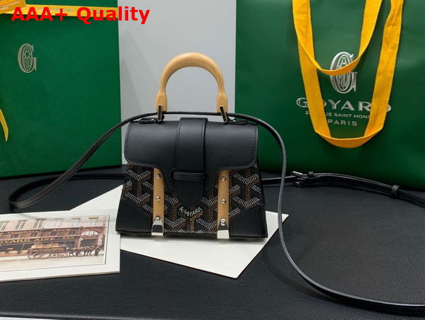 Goyard Saigon Structure Bag in Black Goyardine Canvas and Decize Taurillon Leather Replica