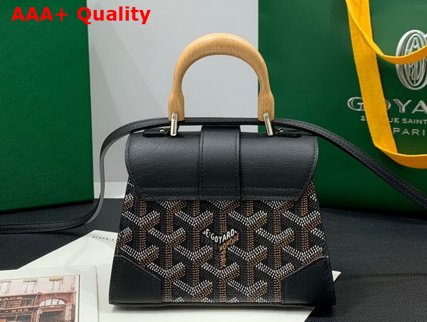 Goyard Saigon Structure Bag in Black Goyardine Canvas and Decize Taurillon Leather Replica