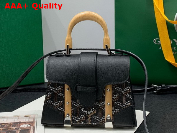 Goyard Saigon Structure Bag in Black Goyardine Canvas and Decize Taurillon Leather Replica